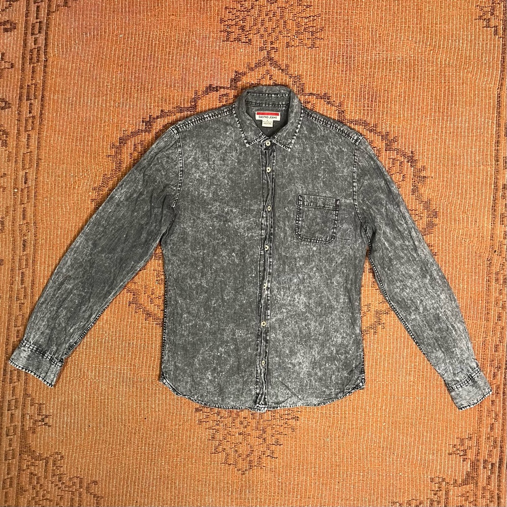 Castro Jeans Washed Black Button Up